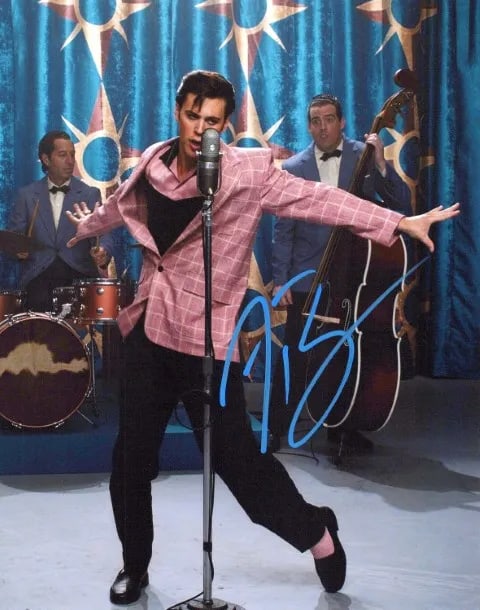 Austin Butler ELVIS In Person Signed Photo: Photo size is 8x10. Austin Butler in person signed photo from the movie ELVIS. Austin Butler as the character Elvis Presley
