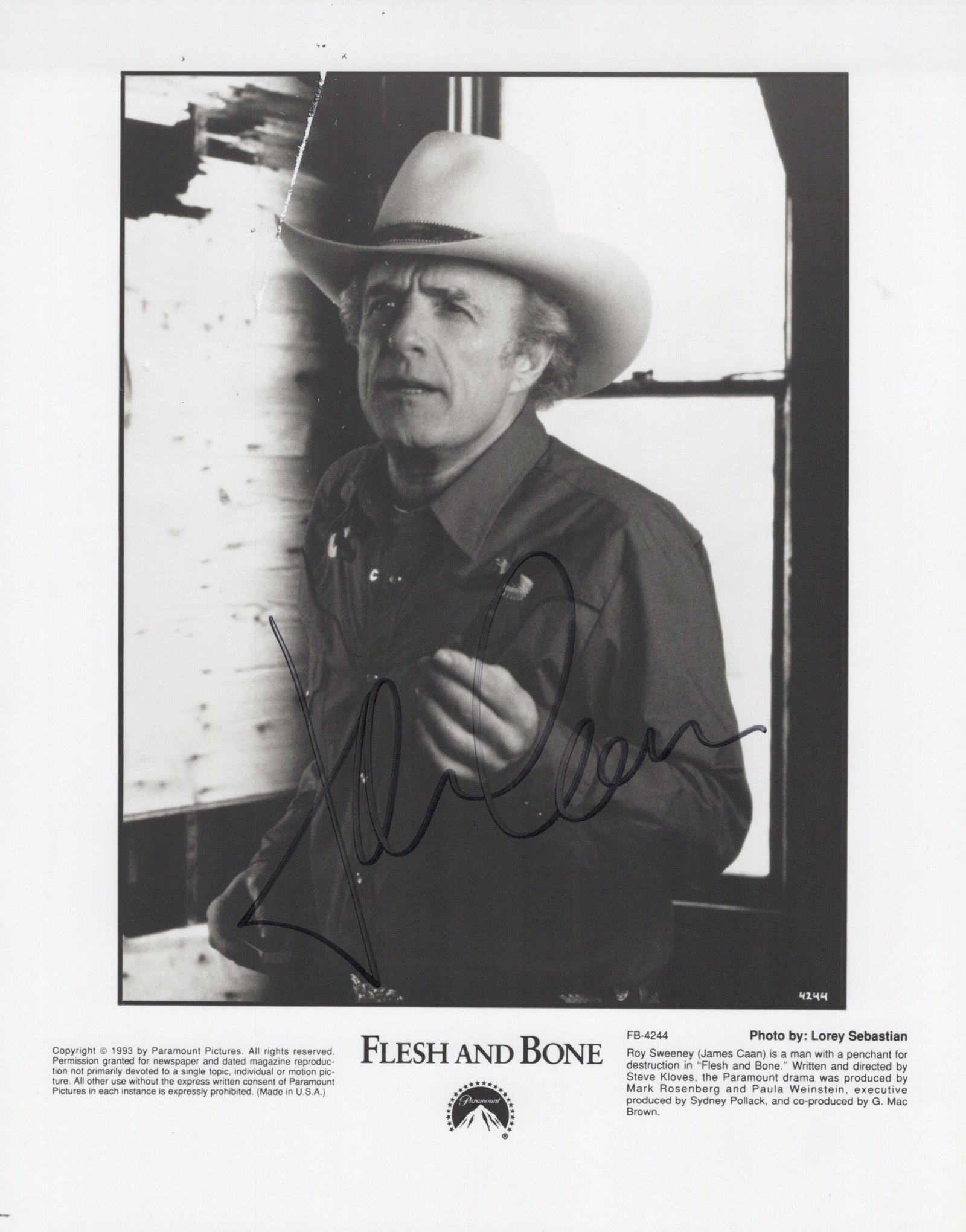 James Caan (1940-2022) FLESH AND BONE Signed Photo (1 of 1)