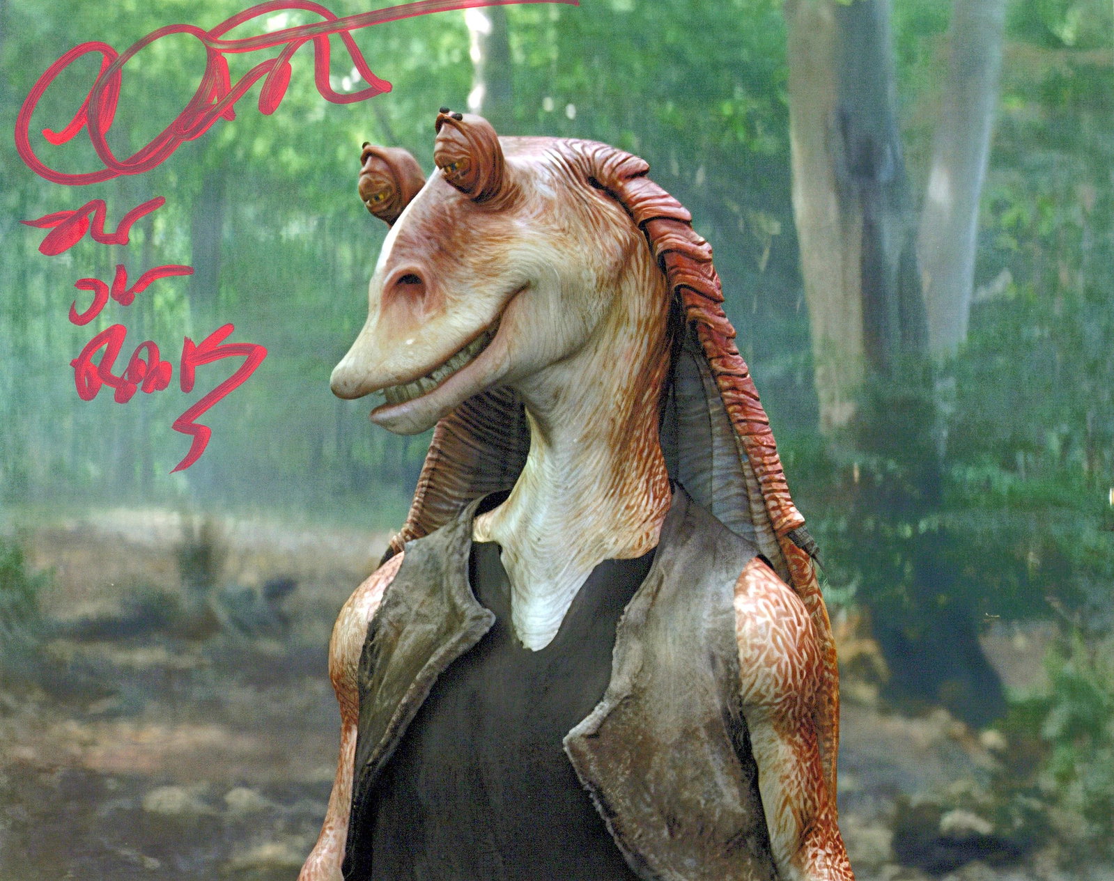 Ahmed Best STAR WARS In Person Signed Photo: Photo size is 8x10. PRIVATE SIGNING. Ahmed Best in person signed photo from the Star Wars Trilogy. Ahmed Best did the voice of Jar Jar Binks.