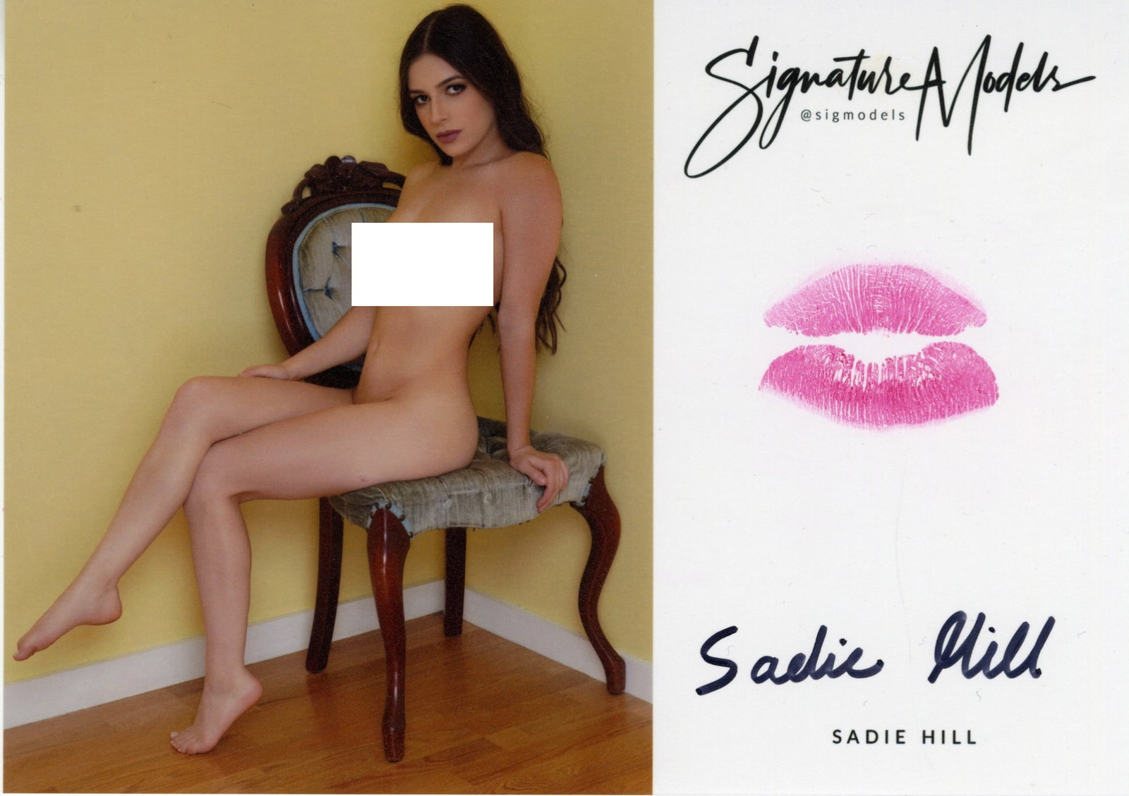 Sadie Hill LIP PRINT KISS CARD In Person Signed Photo (1 of 1)