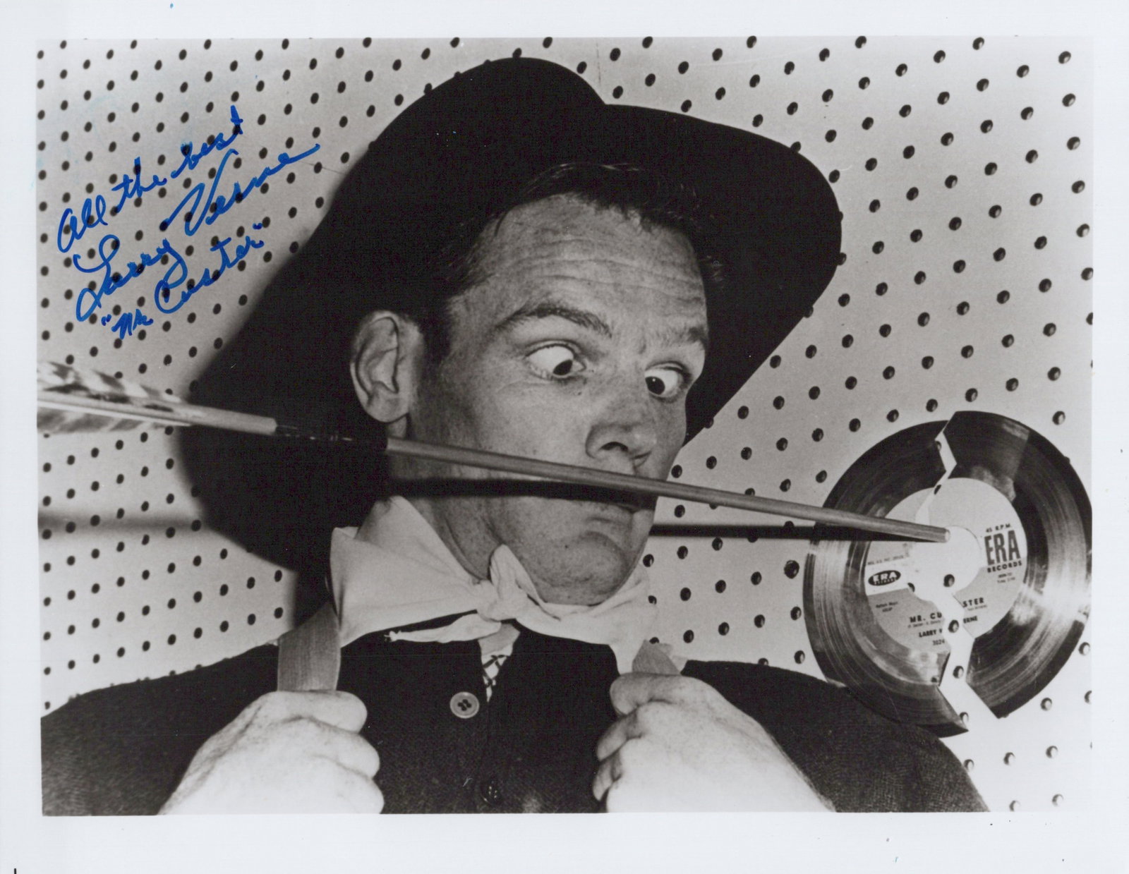 Larry Verne (1936-2013) SINGER / MR CUSTER Signed Photo (1 of 1)