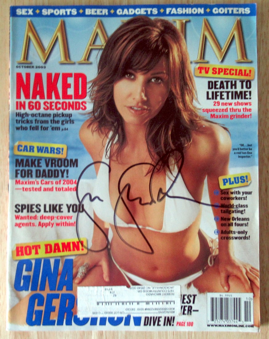 Gina Gershon Full Maxim Magazine In Person Signed