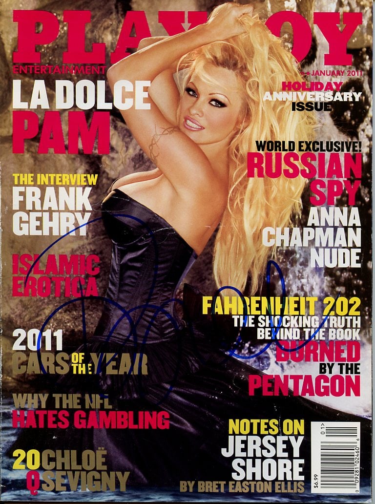 Pamela Anderson Singed PLAYBOY Magazine: FULL Issue of Playboy. This is a full signed copy of Playboy signed by the cover model Pamela Anderson. Issue January 2011.