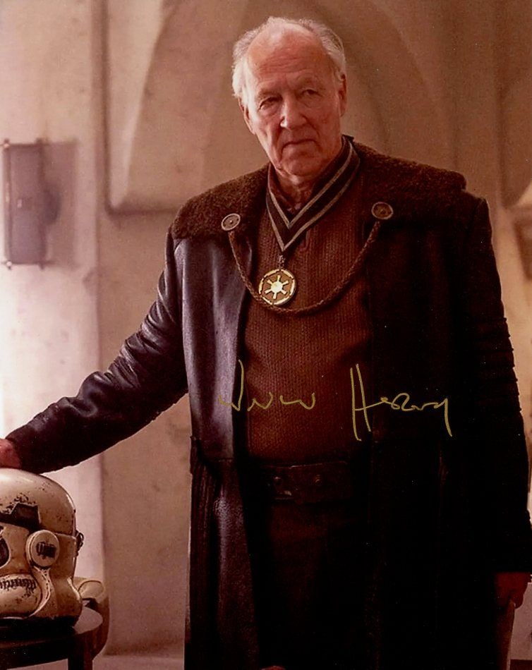 Werner Herzog THE MANDALORIAN In Person Signed Photo: Photo size is 8x10. Werner Herzog in person signed photo from the TV series THE MANDALORIAN. Werner Herzog as the character The Client.