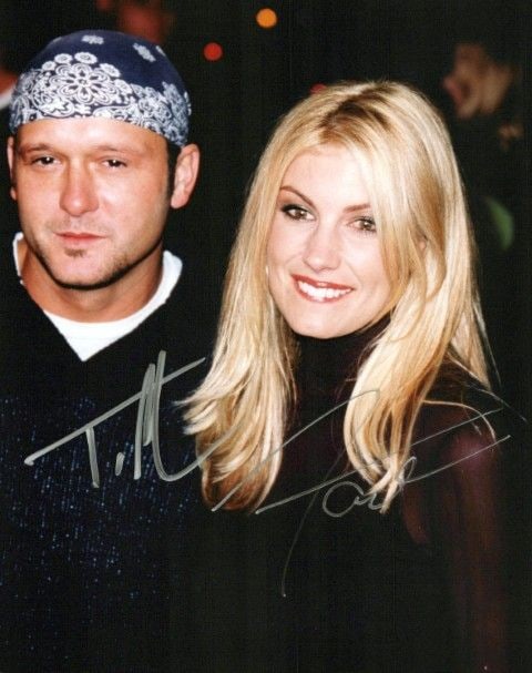 Tim McGraw / Faith Hill COUNTRY MUSIC In Person Signed Photo: Photo size is 8x10. Tim McGraw is an American country singer, songwriter, record producer, and actor. He has released 16 studio albums. 10 of those albums have reached number one on the Top Country Al
