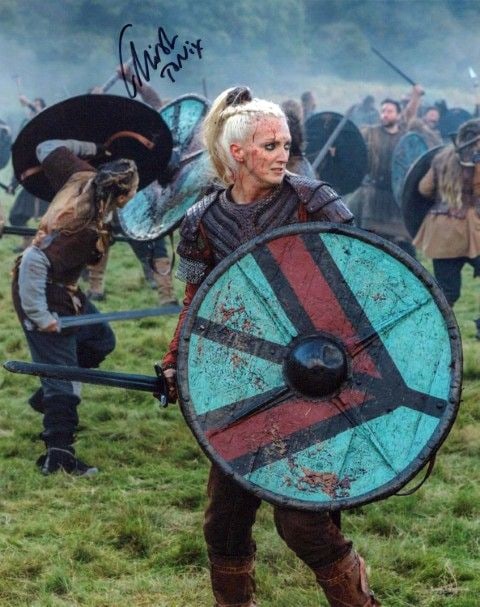 Georgia Hirst VIKINGS In Person Signed Photo: Photo size is 8x10. Georgia Hirst in person signed photo from the TV series VIKINGS. Georgia Hirst as the character Torvi. She has also added her character name.