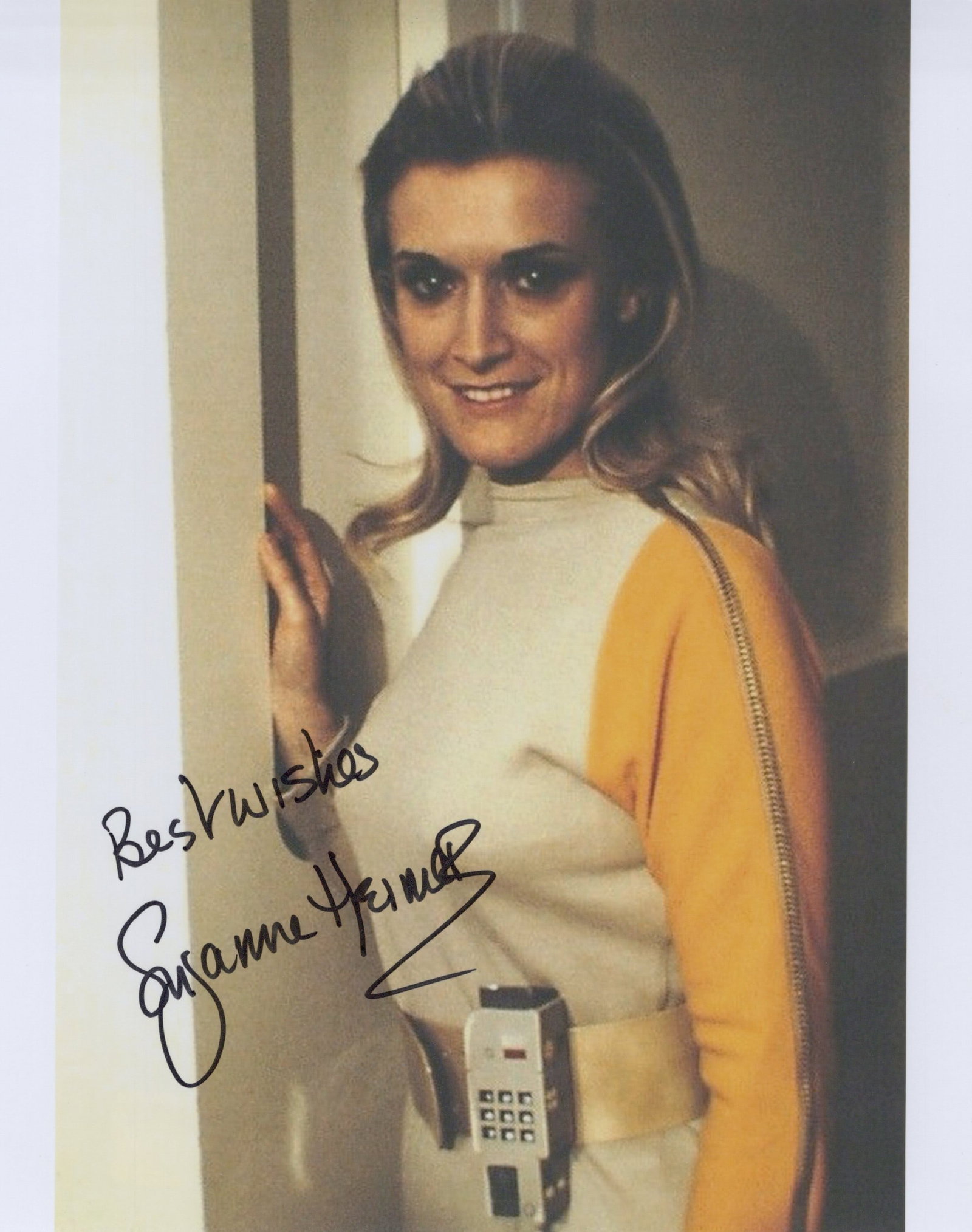 Suzanne Heimer SPACE 1999 In Person Signed Photo: Photo size is 8x10. Suzanne Heimer in person signed photo from the TV series SPACE 1999. Suzanne Heimer is best recognized for doubling for Barbara Bain on the science fiction series Space: 1999.