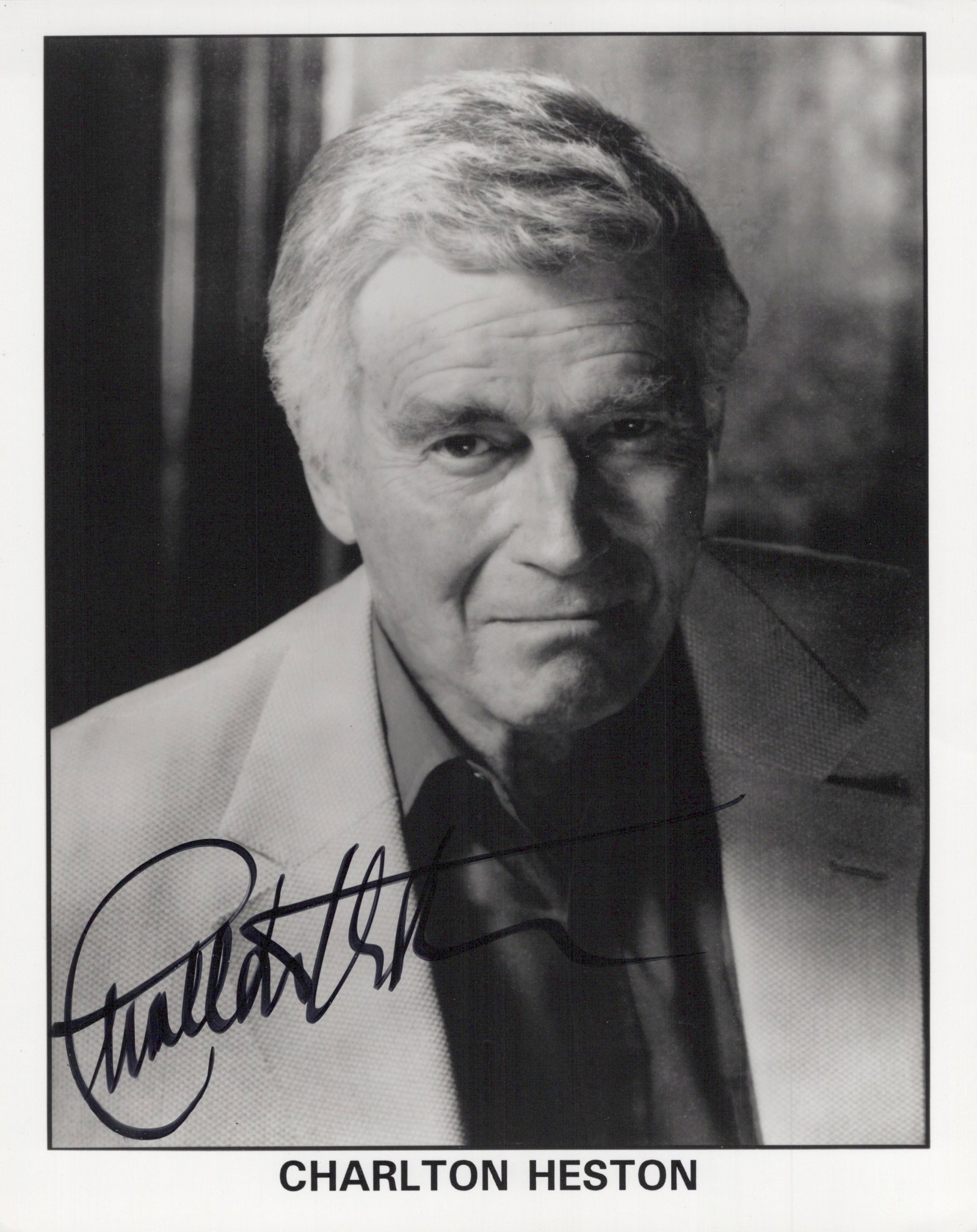 Charlton Heston (1923-2008) 10 COMMANDMENTS / BEN HUR Signed Photo: Photo size is 8x10. Charlton Heston (1923-2008) signed photo. Charlton Heston has done such movies as THE OMEGA MAN, PLANET OF THE APES, and TOUCH OF EVIL