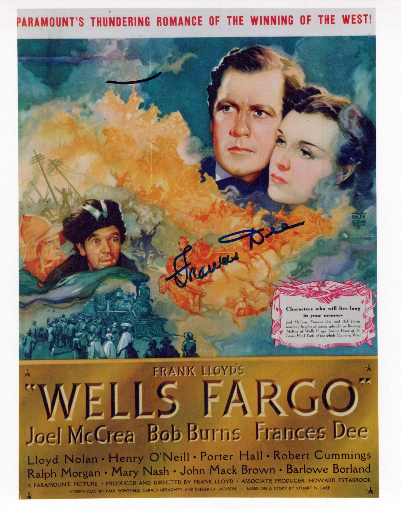 Francis Dee (1909-2004) WELLS FARGO Signed Photo (1 of 1)
