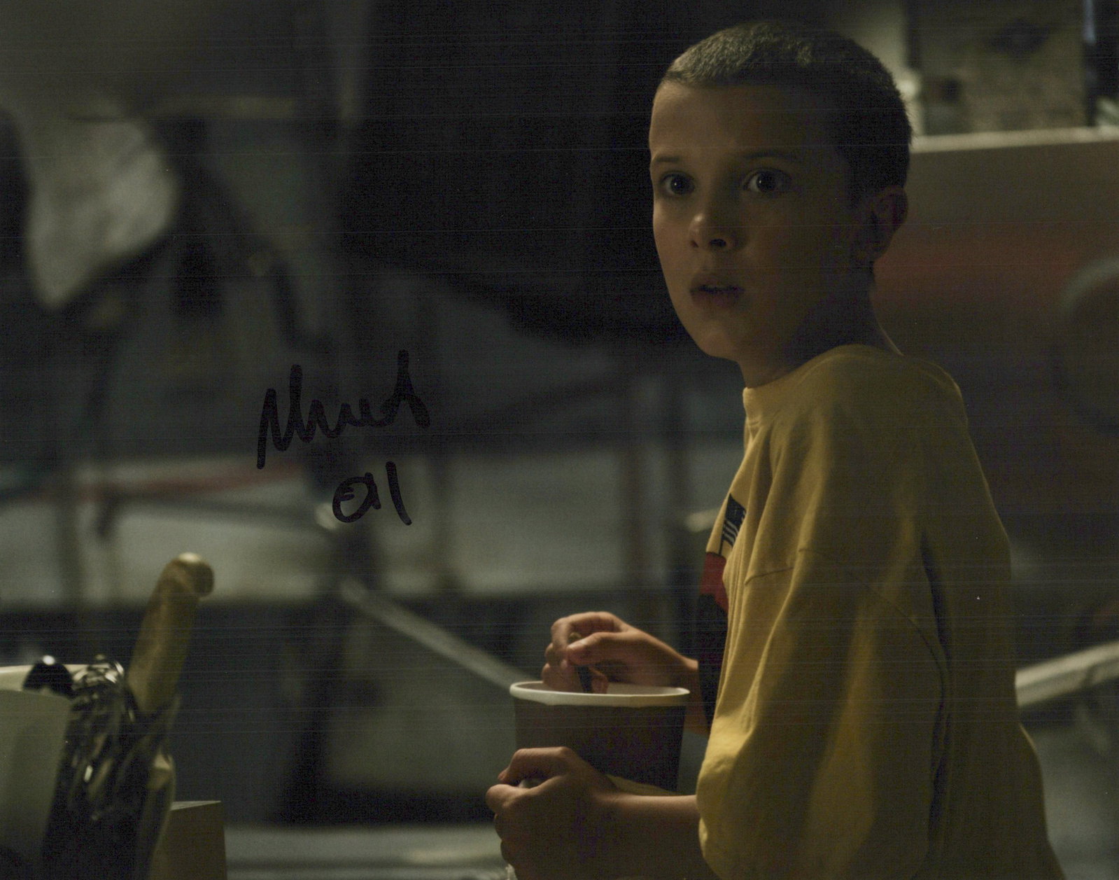 Millie Bobby Brown STRANGER THINGS In Person Signed Photo: Photo size is 8x10. PRIVATE SIGNING. Millie Bobby Brown in person signed autographed photo from the TV series STRANGER THINGS. Millie Bobby Brown as the character Eleven