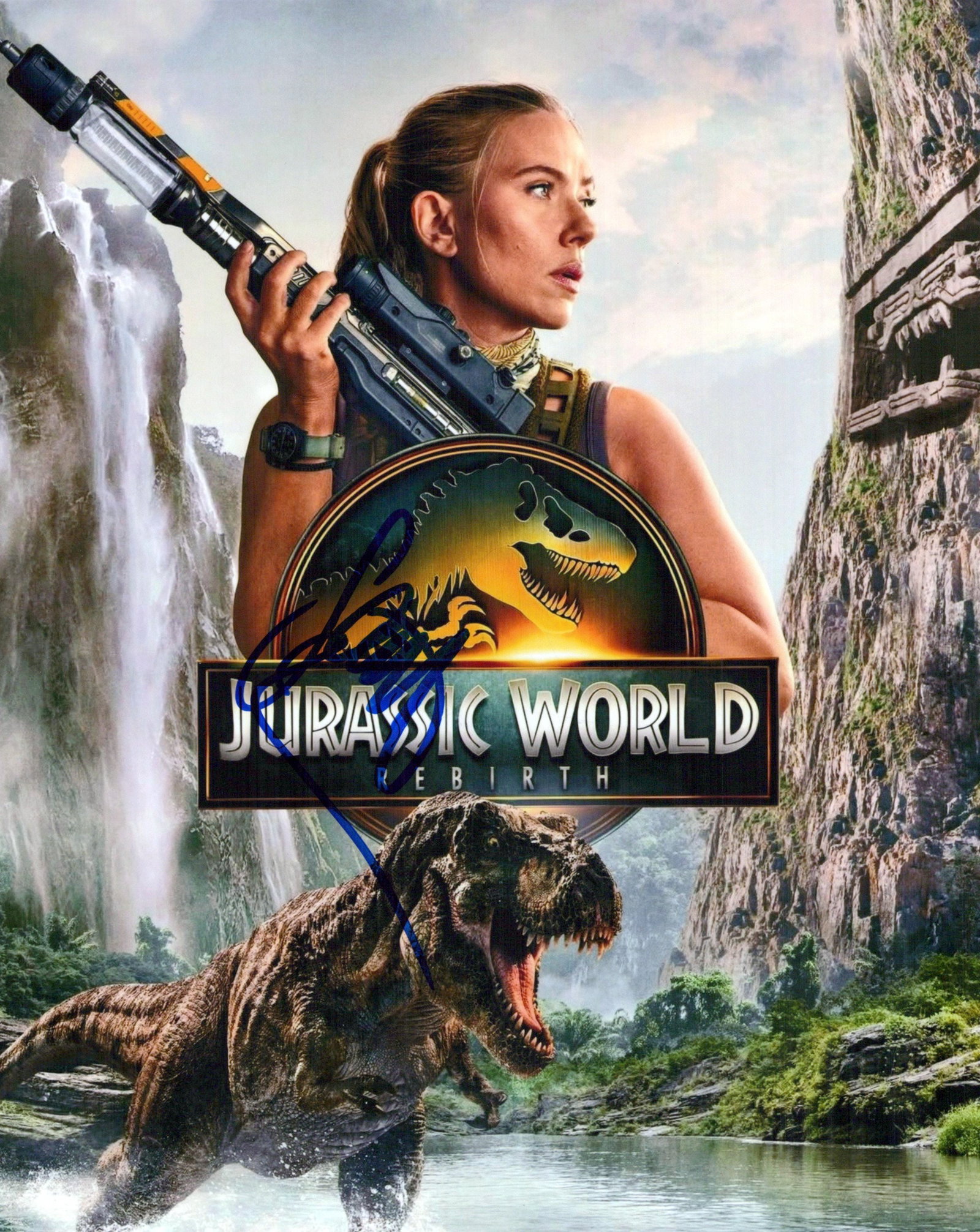 Scarlett Johansson JURASSIC WORLD In Person Signed Photo: Photo size is 8x10. Scarlett Johansson in person signed photo from the movie JURASSIC WORLD: REBIRTH. Scarlett Johansson as the character Zora Bennett.