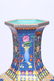 A CHINESE BLUE GLAZED FAMILLE ROSE HEXAGONAL VASE WITH - 2