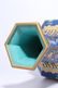 A CHINESE BLUE GLAZED FAMILLE ROSE HEXAGONAL VASE WITH - 6