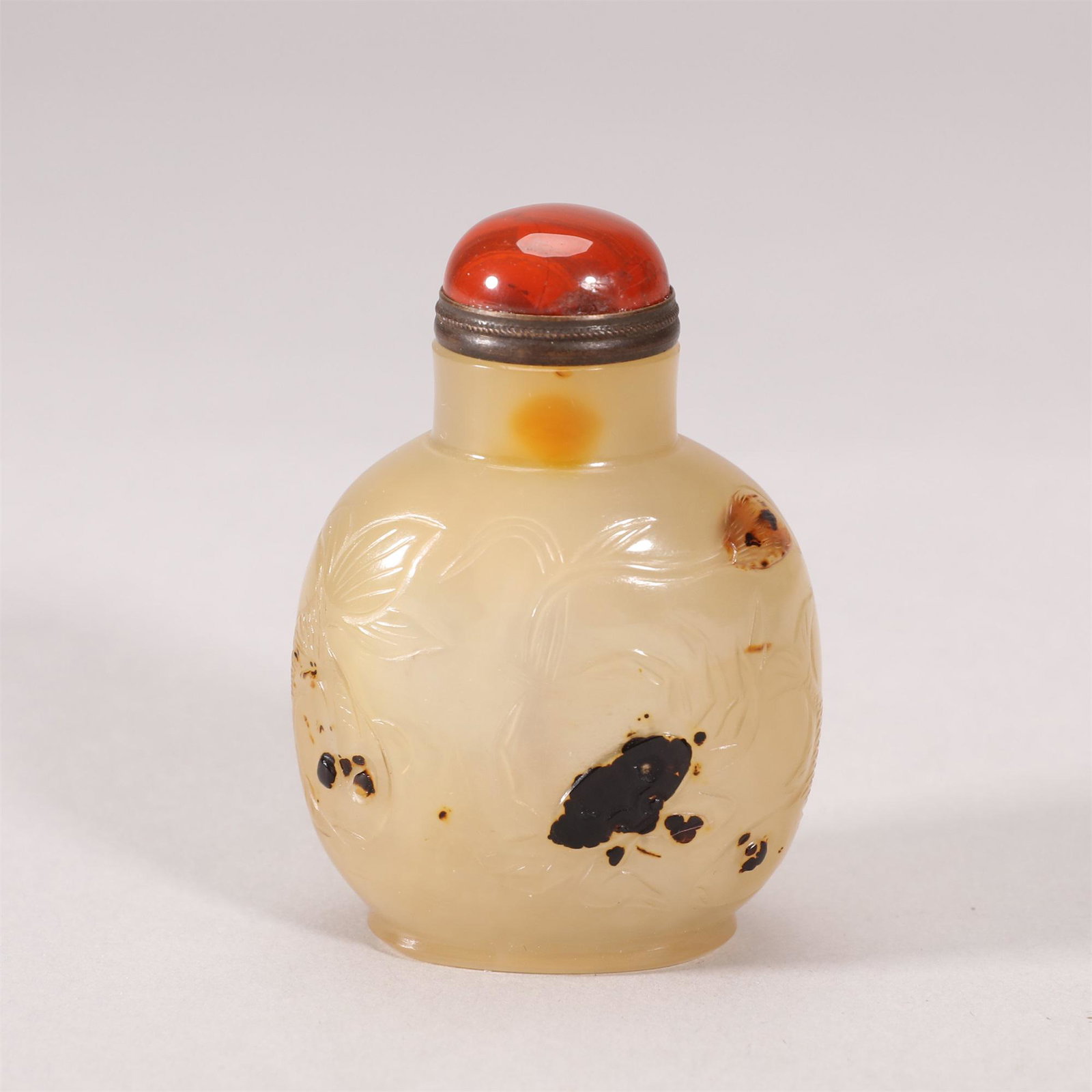 A 19th Century Moss Agate Carved Snuff Bottle (1 of 7)