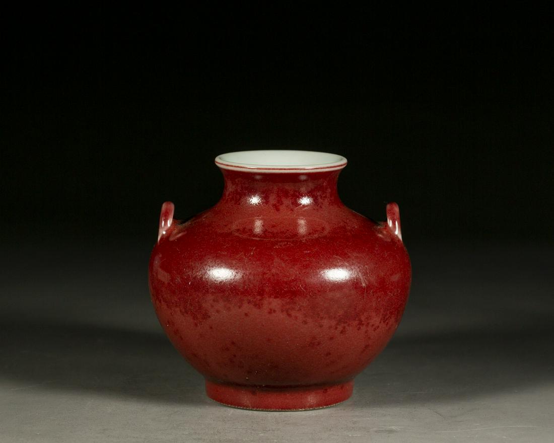 A CHINESE RED GLAZED WATER POT, QIANLONG PERIOD, QING DYNASTY (1 of 8)