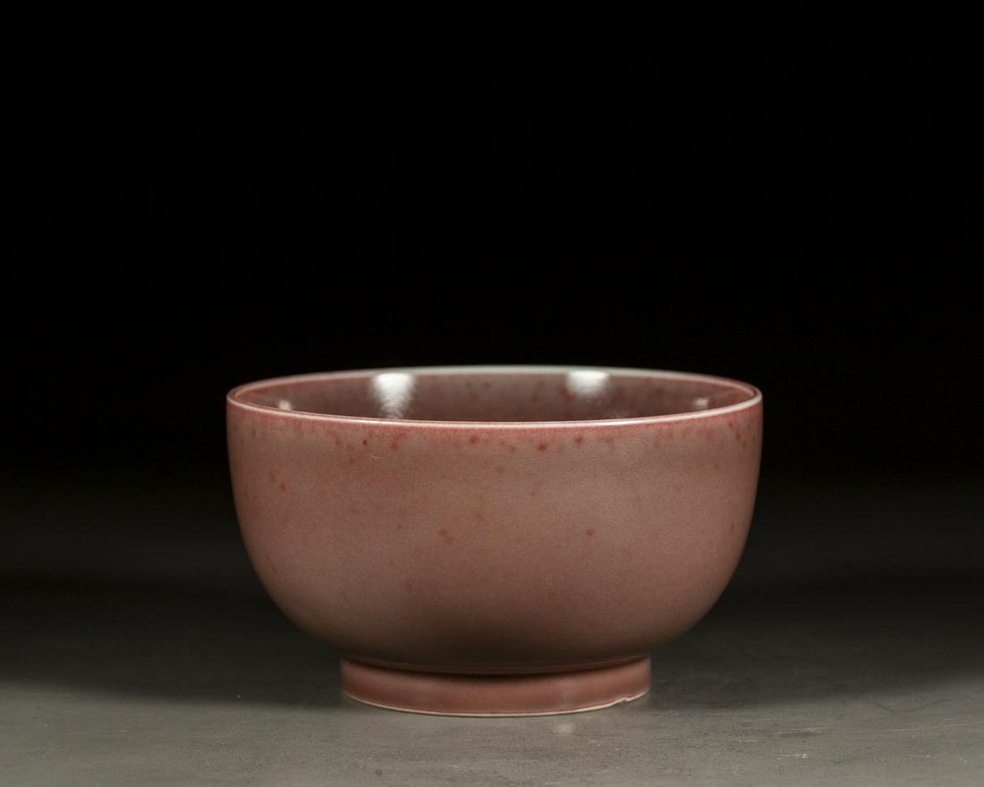 A CHINESE LIGHT RED GLAZED BOWL, EARLY MING DYNASTY (1 of 6)