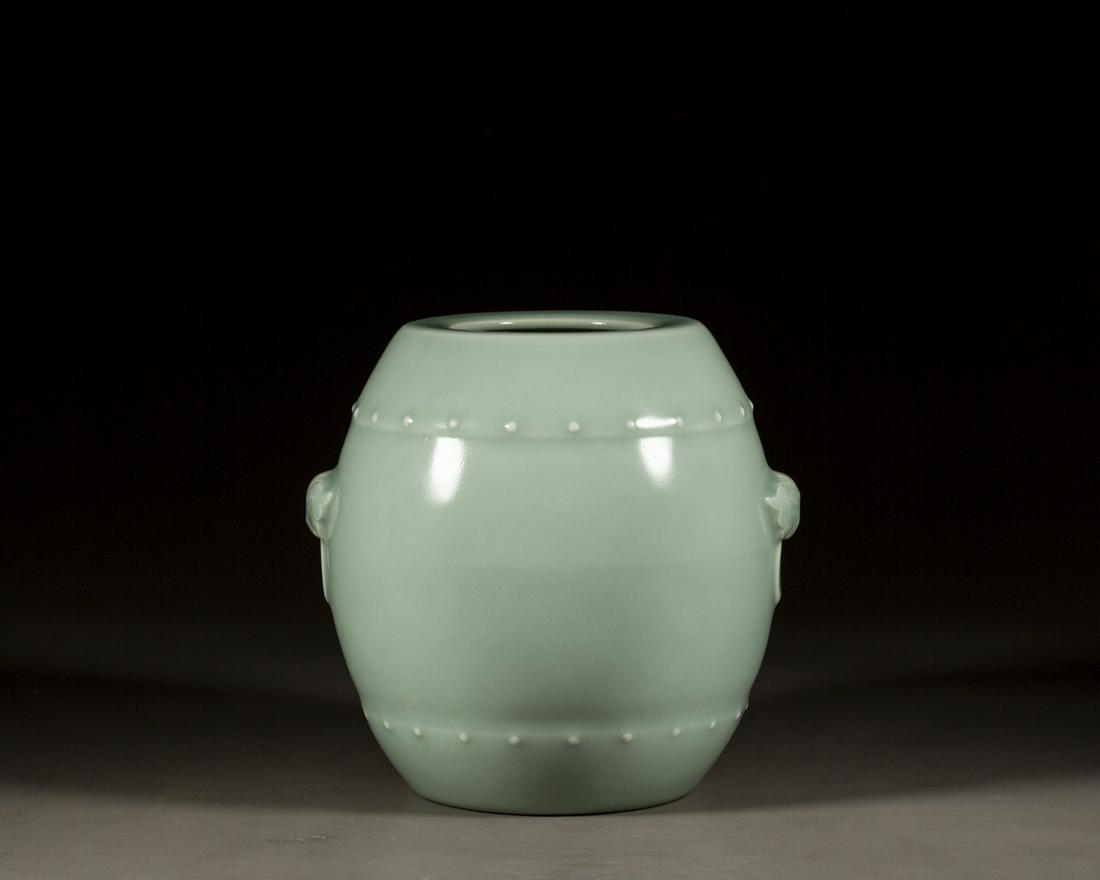 A CHINESE LONGQUAN CELADON GLAZED DRAGON JAR, QING DYNASTY (1 of 7)