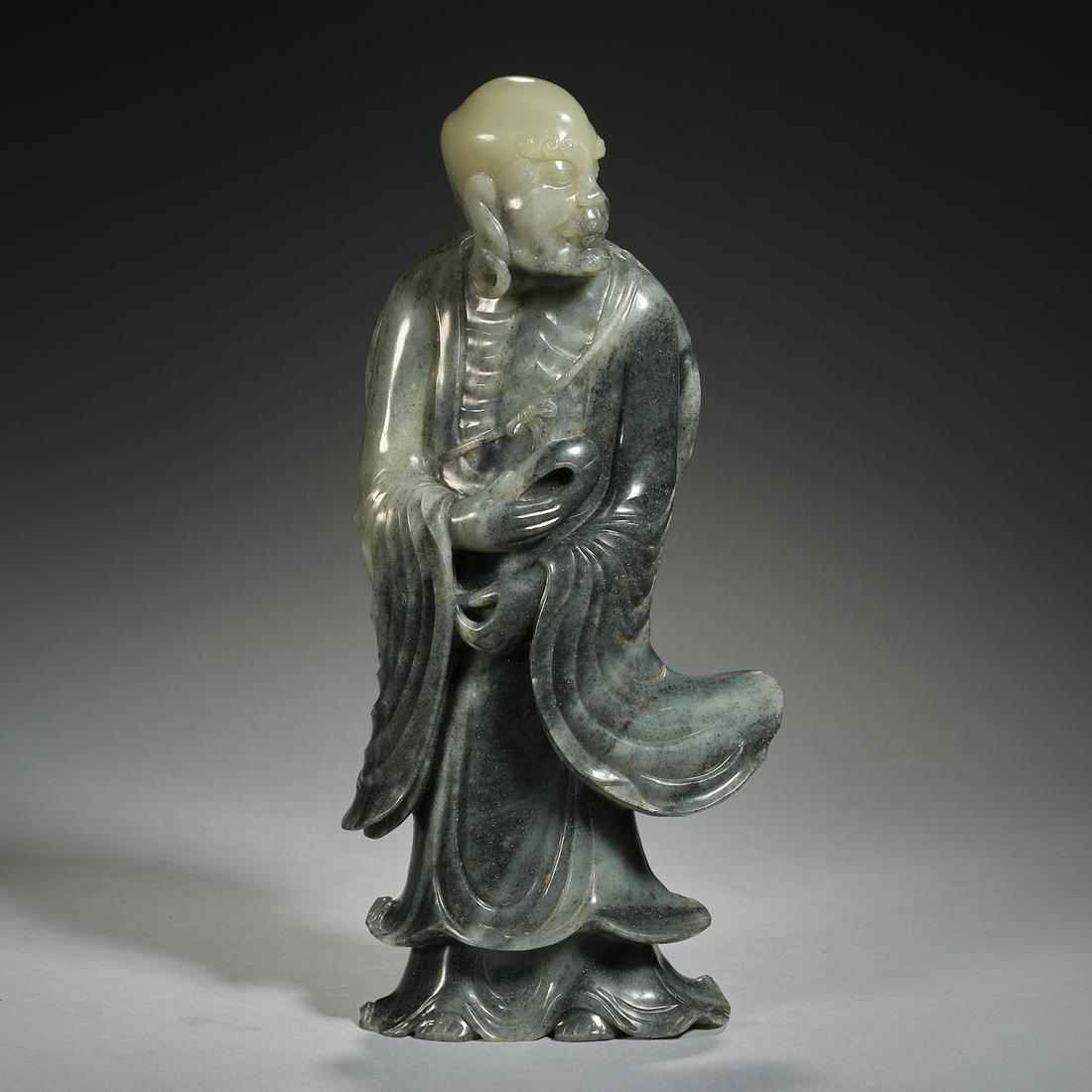 A JADE ARHAT STATUE, QING DYNASTY (1 of 7)