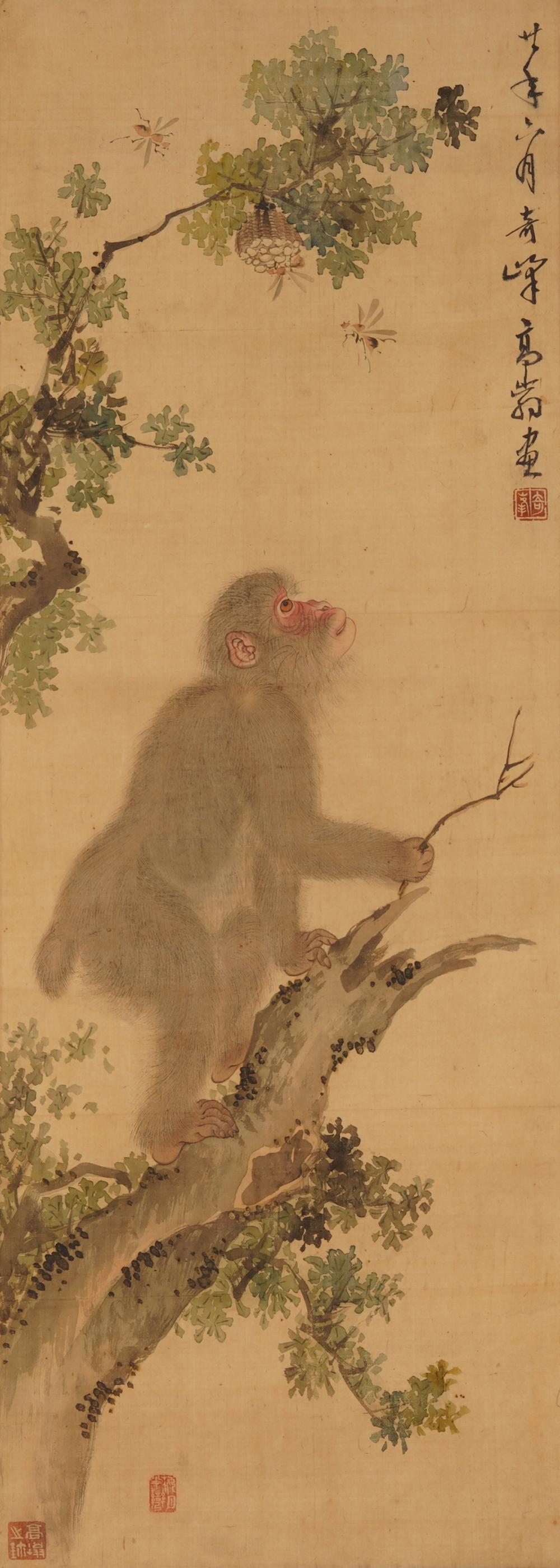 A CHINESE SILK HANGING SCROLL OF PAINTING ATTRIBUTE TO GAO QIFENG(1889-1933) (1 of 10)
