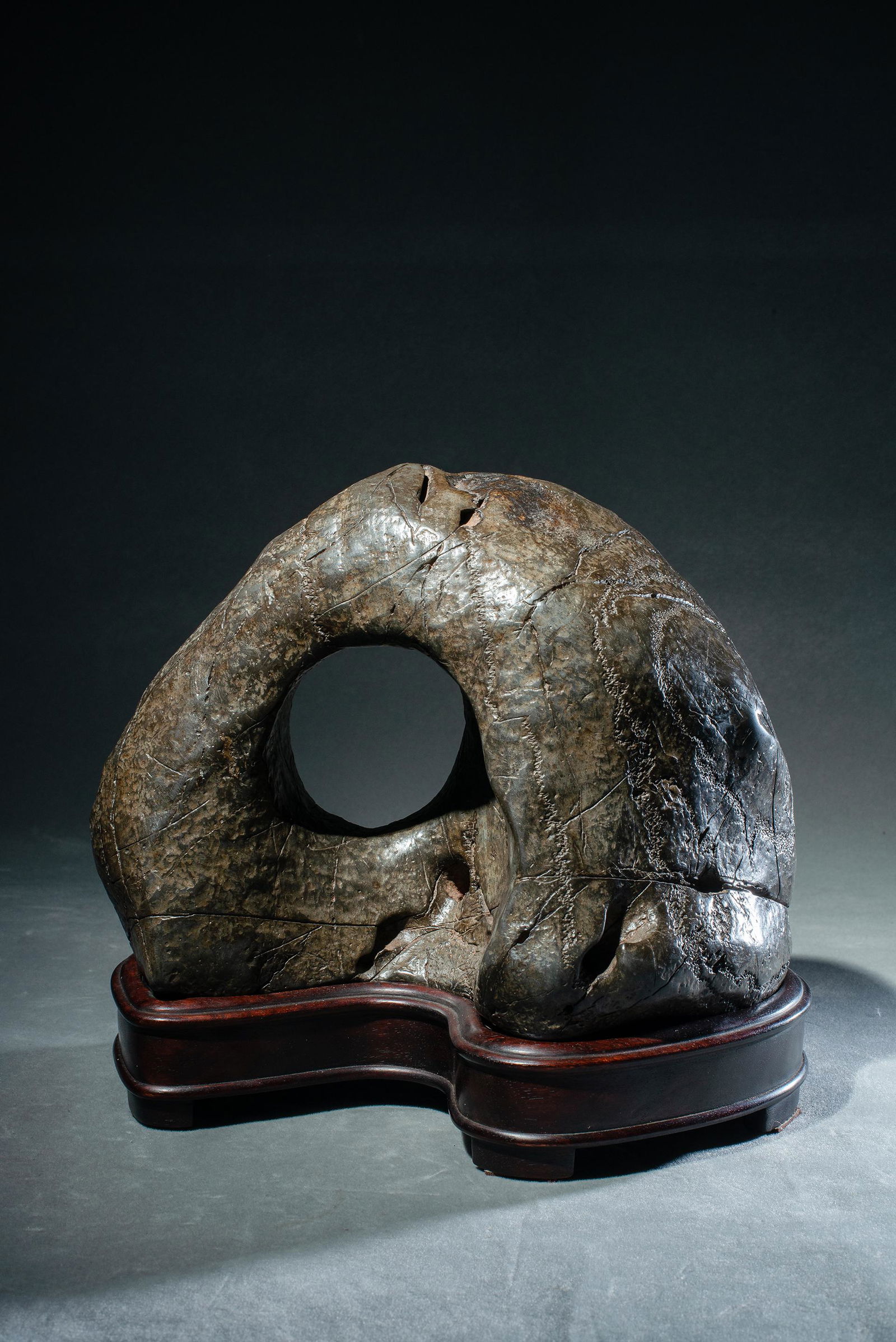 A CHINESE LIBING STONE SCHOLARâ€™S ROCK, QING DYNASTY (1 of 9)