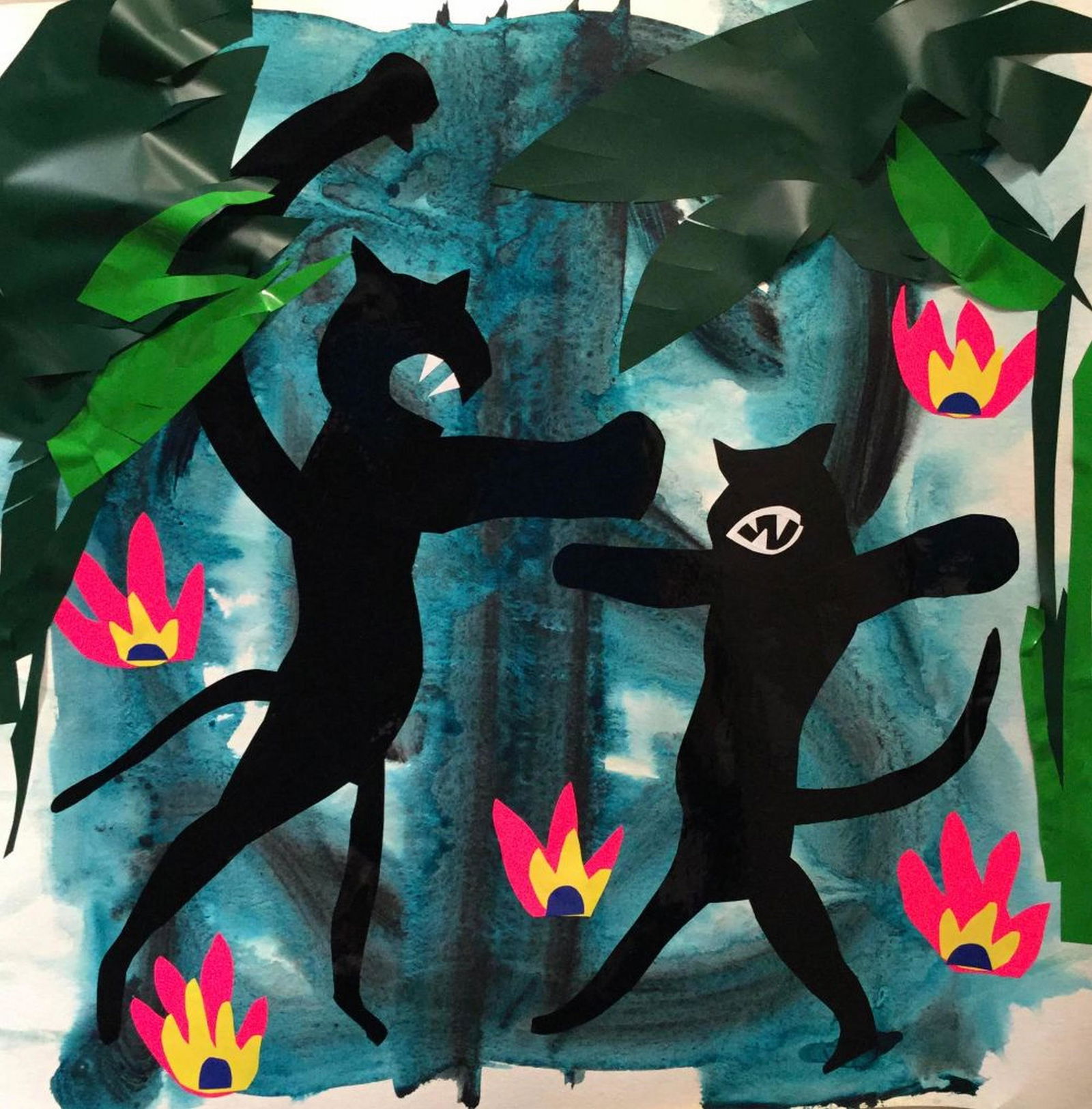 Heather Farrell - Usness: Heather Farrell | Usness Medium: Collage Year: Unknown Size: 24 x 24 Signature: No Heather Farrell often finds inspiration from nature elements and aims to address ideals surrounding beauty and the se