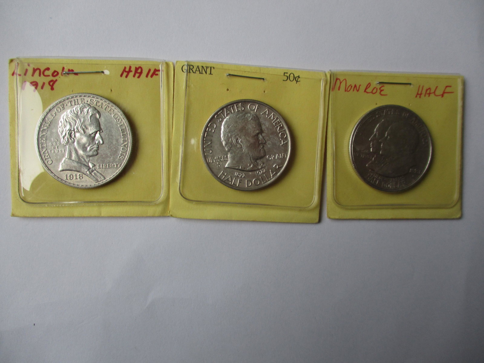 1918 Lincoln, 1922 Grant & 1923 Monroe Commemorative: See title