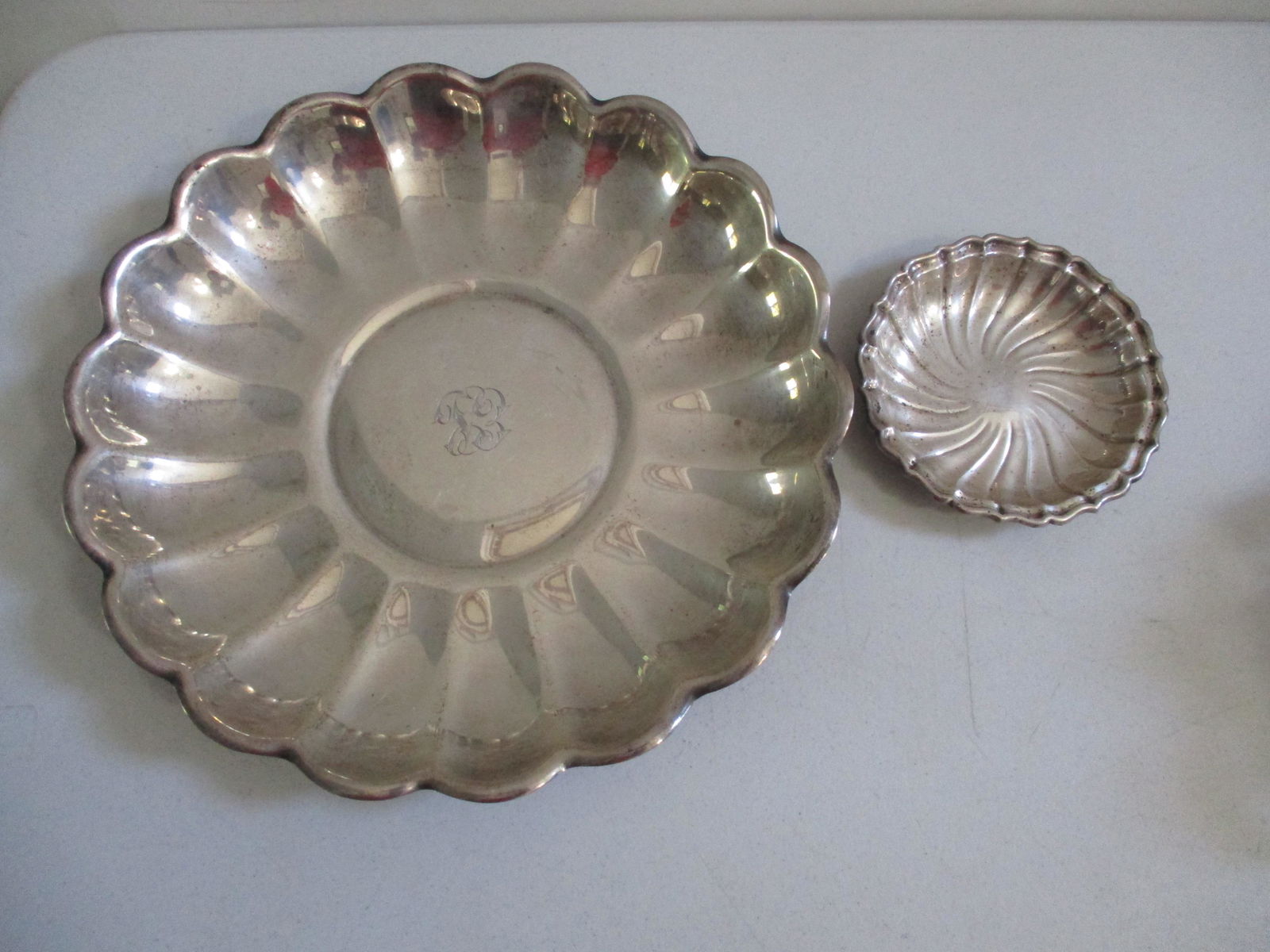 Sterling Scalloped Platter 12 1/2" and Gorham Dish 5 (1 of 5)
