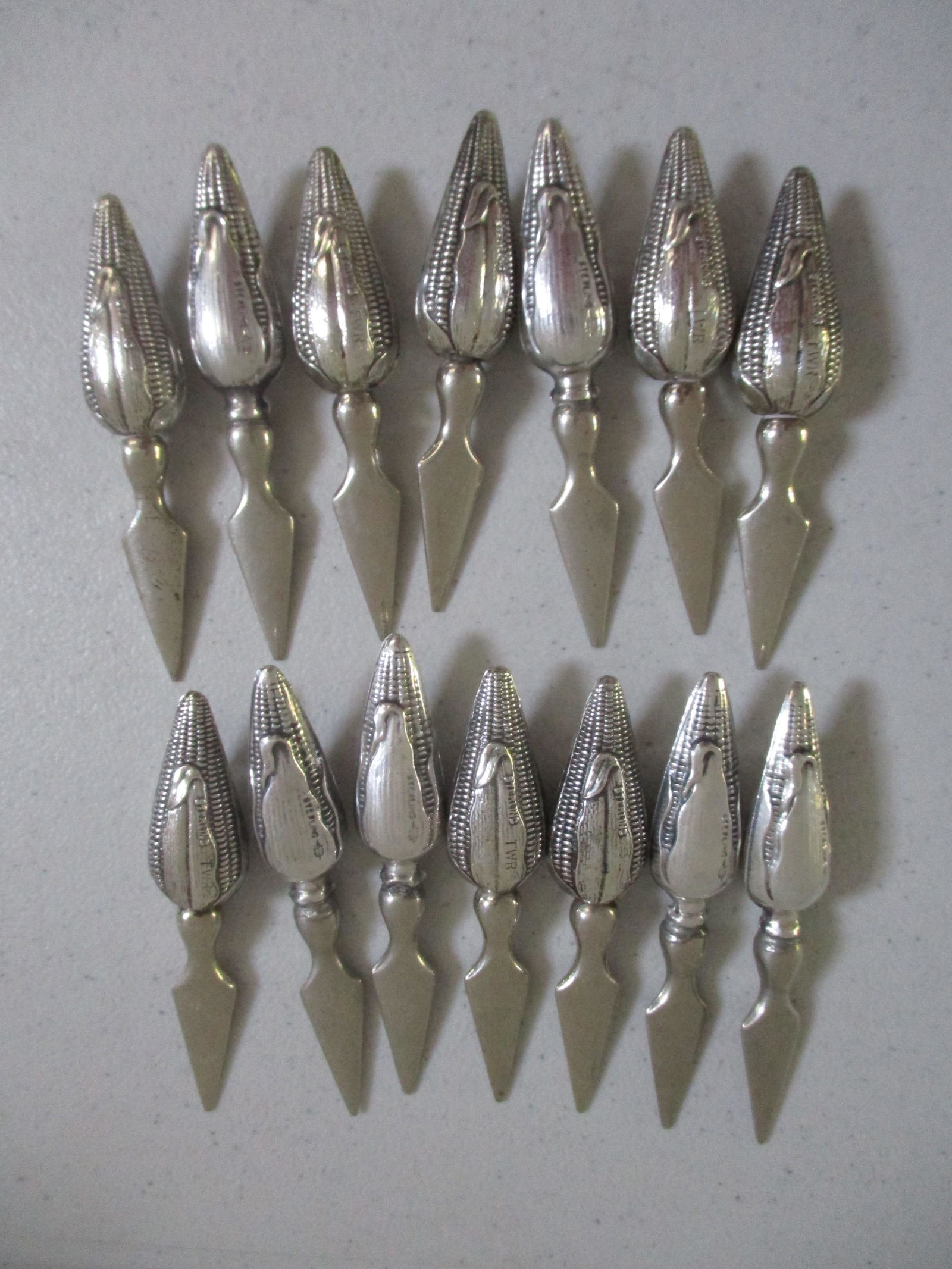 Sterling Silver Corn Holders - Marked "TWR" - 14 Total (1 of 4)
