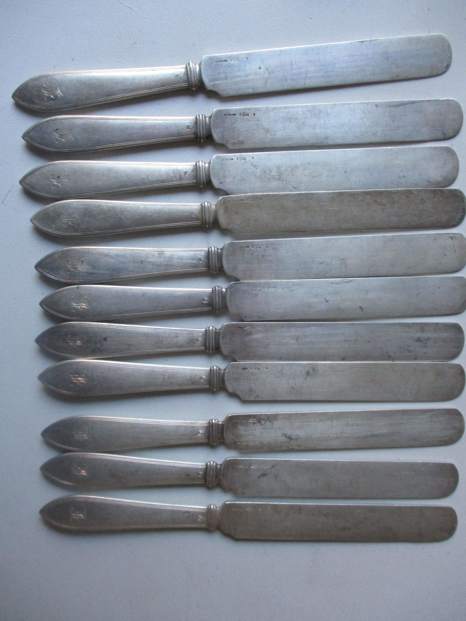 Sterling 11 Piece Knives all Sterling Monogramed (1 of 5)