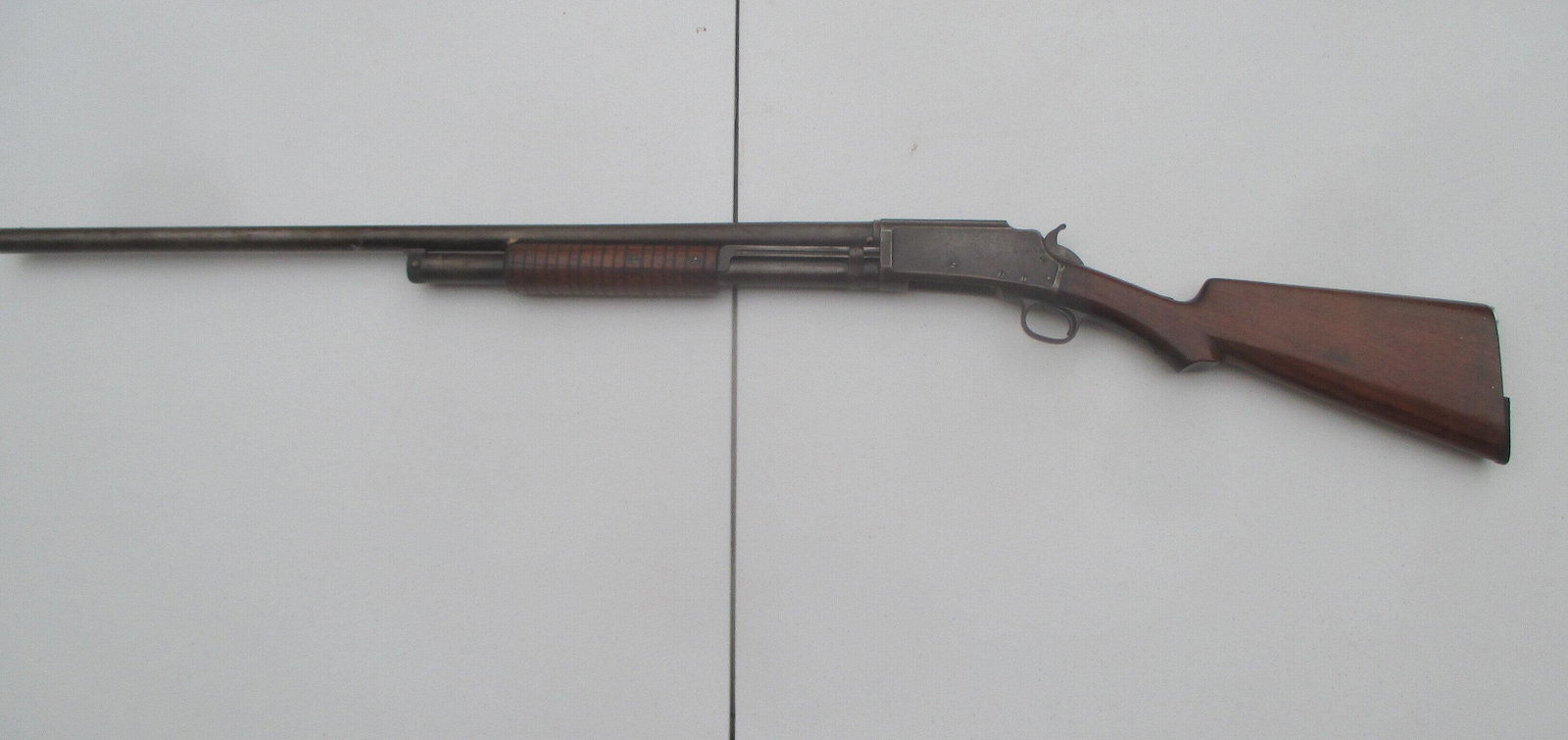Marlin Pump 12 Gauge Antique Shotgun No. 67858: 1984 and 1896 Patent Dates - Wood on Pump has Crack - But Looks to be in good condition otherwise