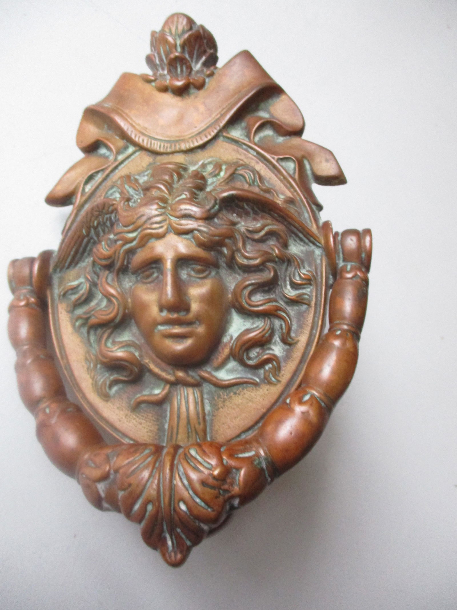 Vintage Bronze Door Figural Knocker (1 of 4)
