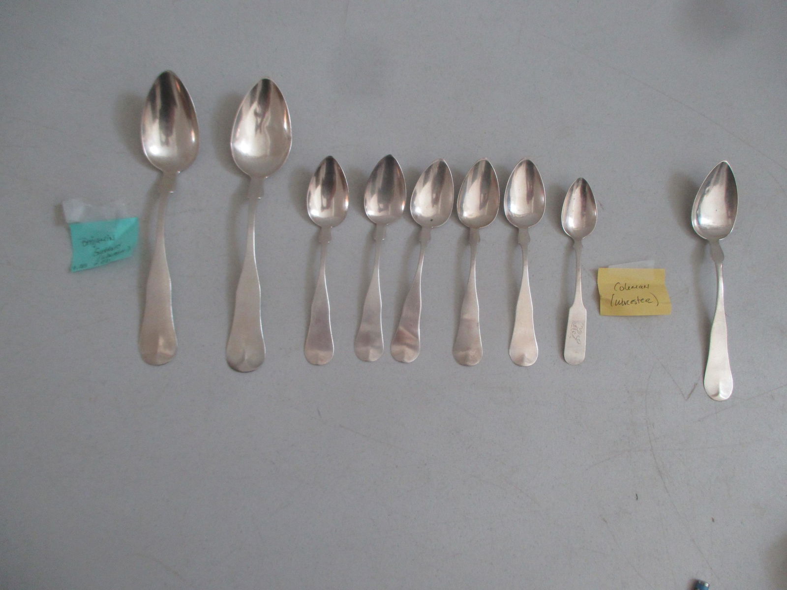 Coin Silver Benjamin Goddard Worcester b. 1813, d. 1870 (1 of 8)