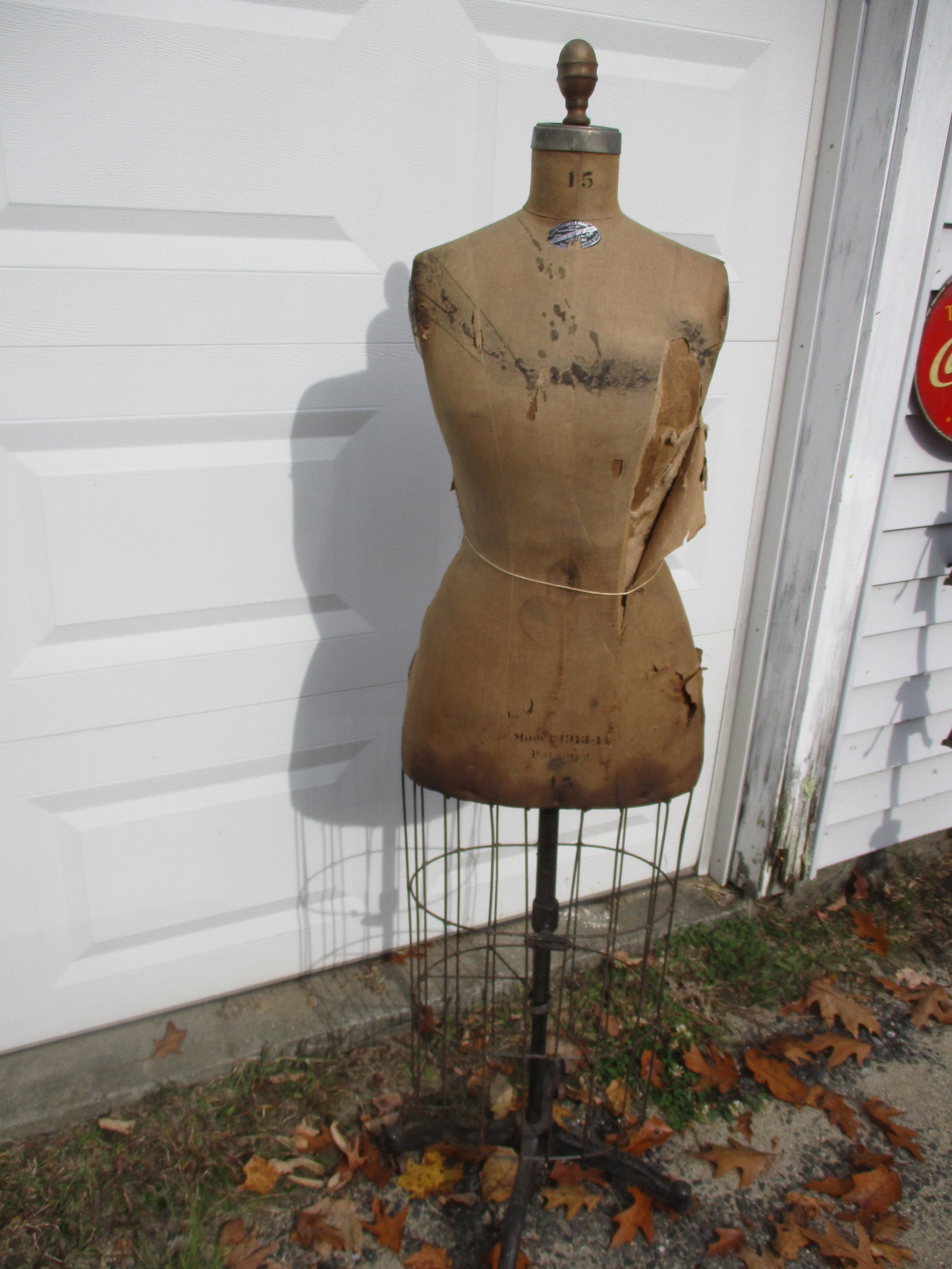 Model 1913-14 Patented "15" Dress Form: JR Palmonberg's Sons New York 60" High (as found - see pictures