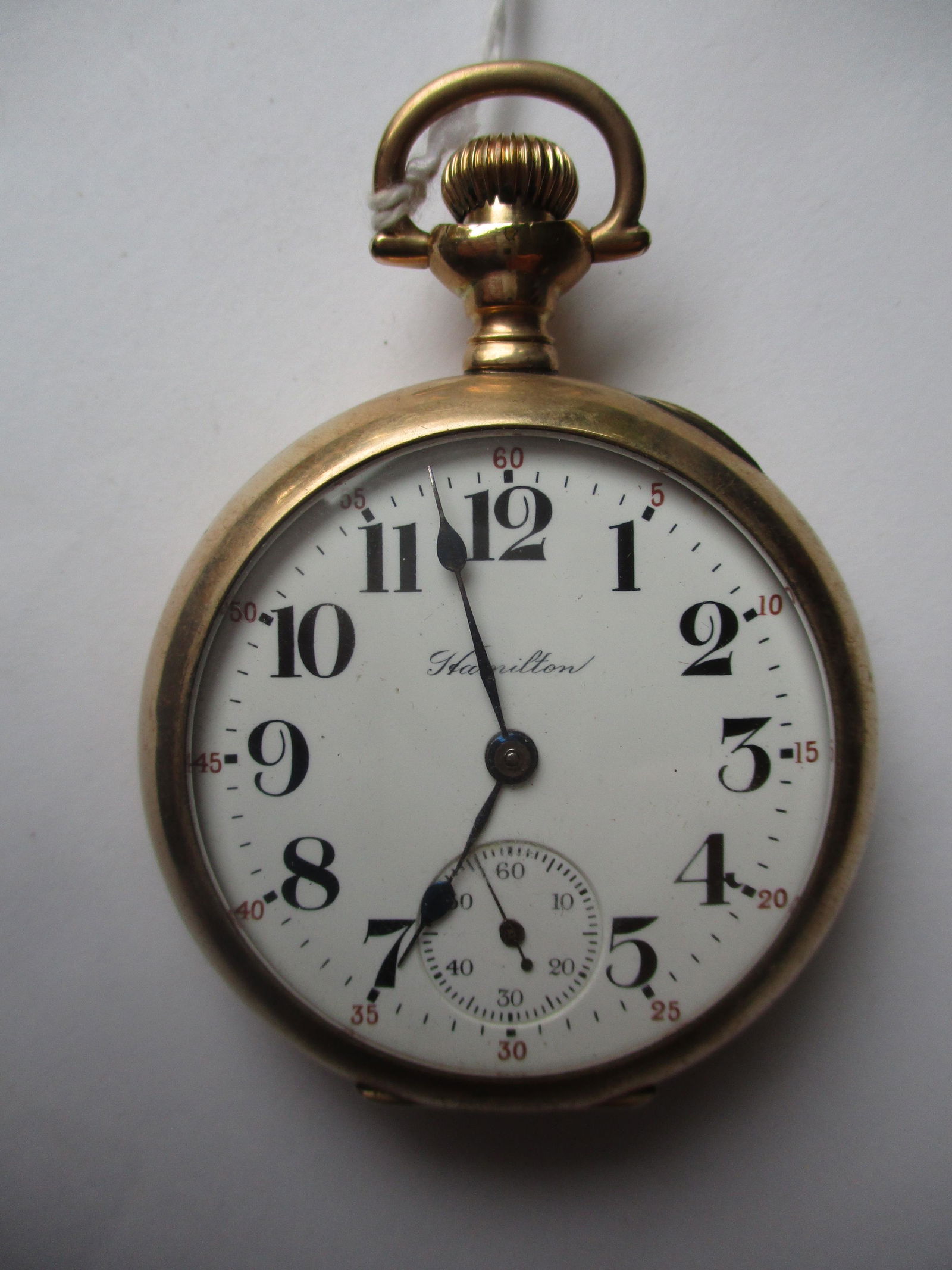 Hamilton 18S 21 Jewel Gold Plated Pocket Watch (1 of 6)