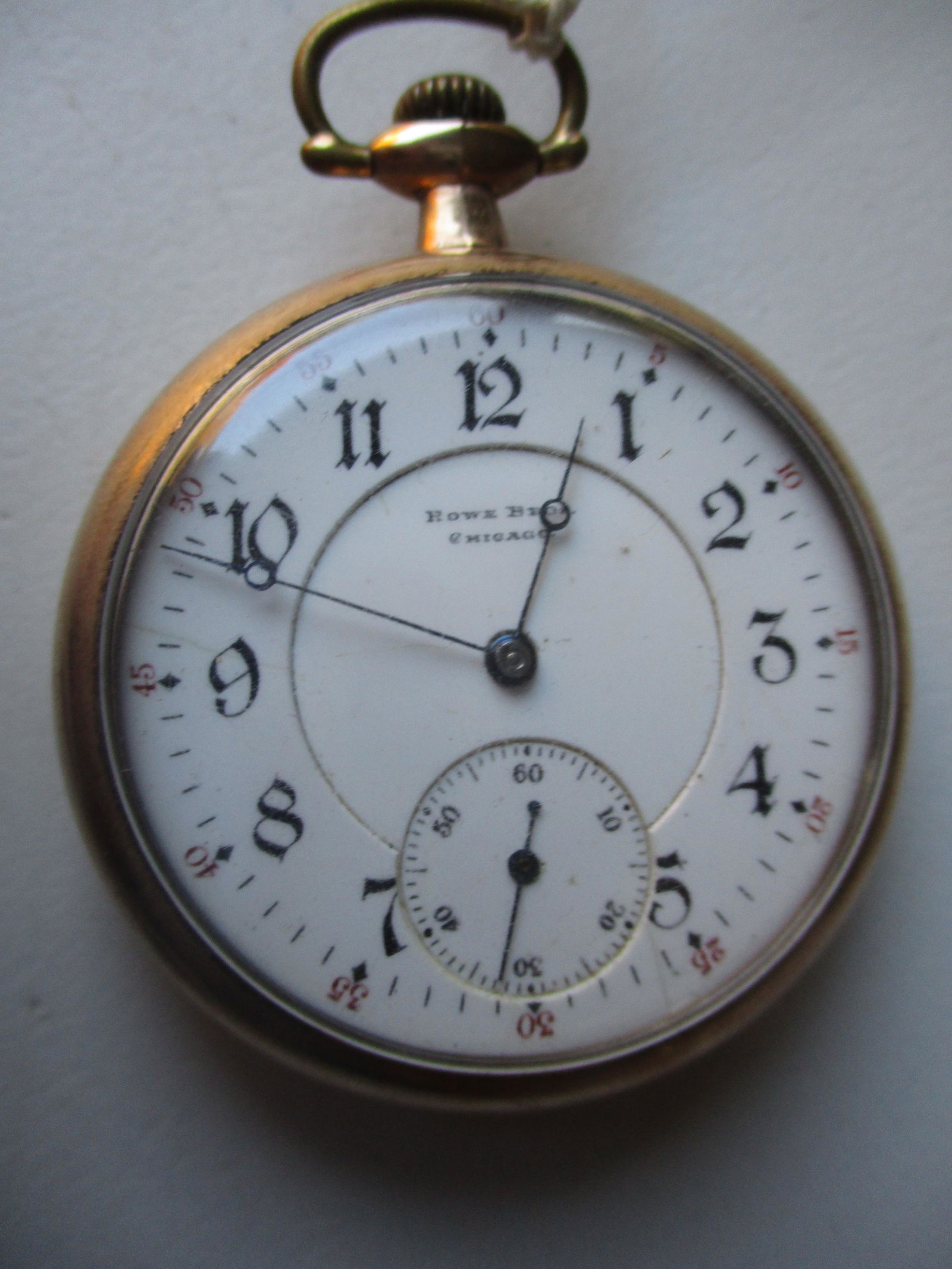 Rowe Bros. Chicago 16S 17 Jewel Gold Plated Pocket (1 of 4)