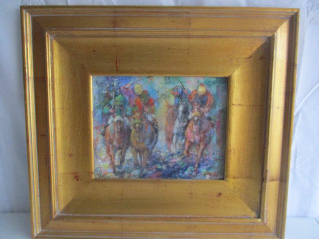 "Into The Stretch" Pastel and Mixed Media on Canvas by: 8" x 10" Framed