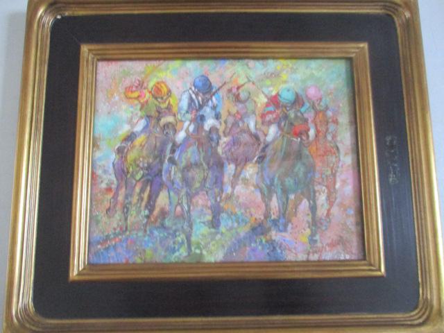 "Mid-Stretch Pack" Pastel and Gouache Over Giclee: by Fay Moore 11" x 14" Framed