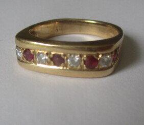 14K Ruby and Diamond Ring Size 6 1/2" (1 of 5)