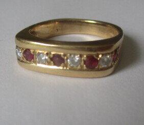 14K Ruby and Diamond Ring Size 6 1/2"