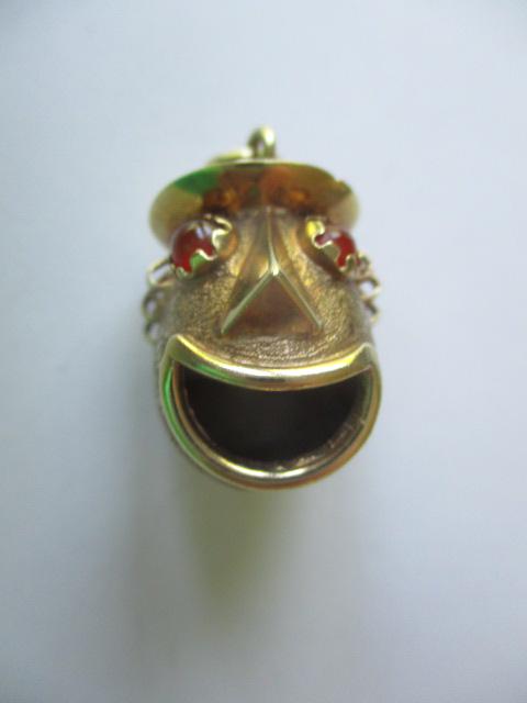 14K Clown Charm - Gemstones for eyes: 7 Grams- See Photos for Condition