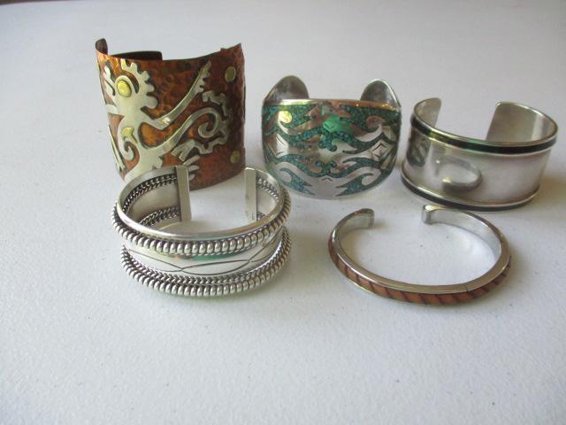 5 - Copper Signed Mexico Cuff Bracelet & Others (1 of 12)