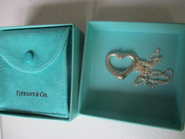 Tiffany & Co. Elsa Peretti Sterling Large Open Heart: 18" Chain Marked 925 Spain Tiffany & Co. Elsa Peretti - Heart 1" x 1" - See Photos for Condition