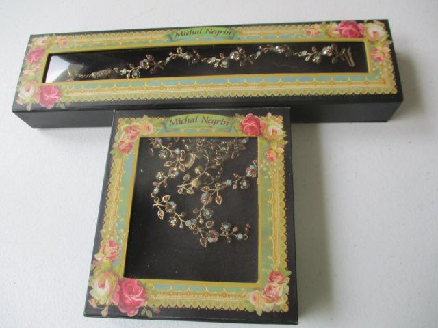 Michal Negrin Signed Necklace & Bracelet in Boxes (1 of 5)