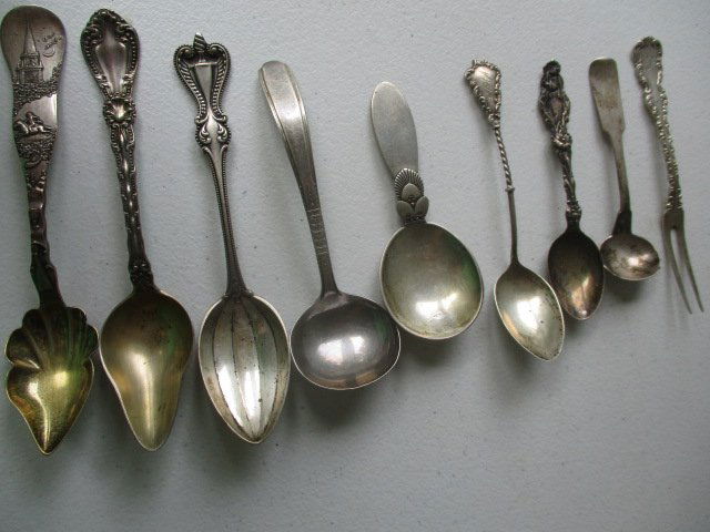 Sterling Serving, Souvenir Spoons, etc. (1 of 12)