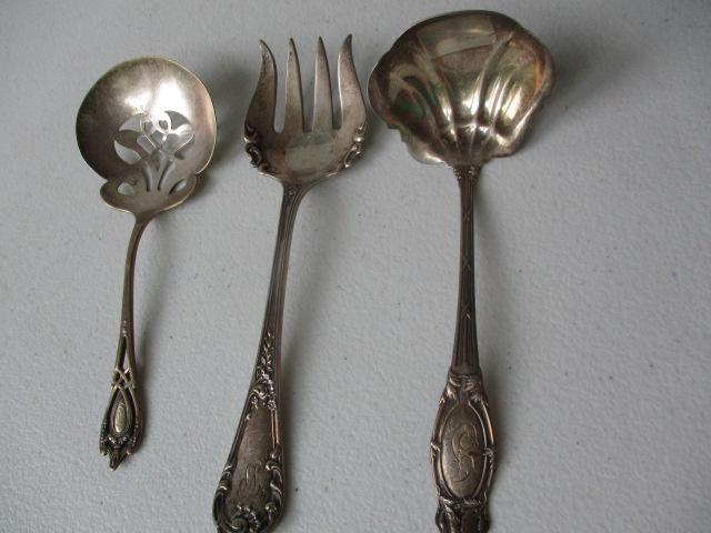 Sterling Serving Fork, Slotted Spoon & Ladle (1 of 8)
