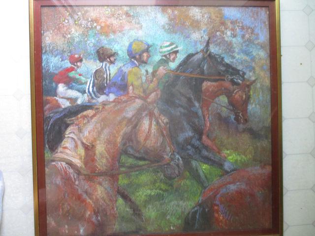 Fay Moore "Horses & Jockeys on Way to Track - Pastel (1 of 4)