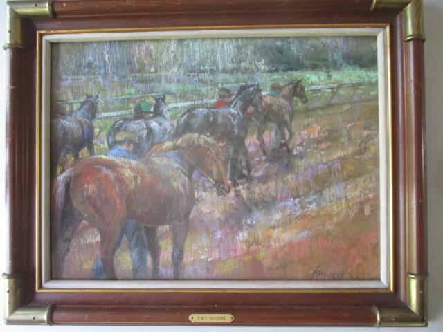 Fay Moore "Barnwards in the Rain" 1988 Pastel (1 of 7)