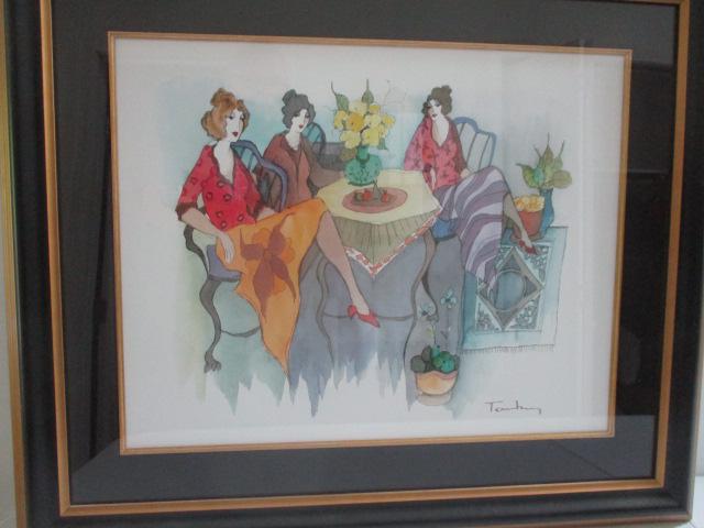 Itzchak Tarkay "Blissful Moments" Serio lithograph: 16 1/4" x 19 1/2" Framed See Photos for Condition - Sorry but we are unable to remove frames on items