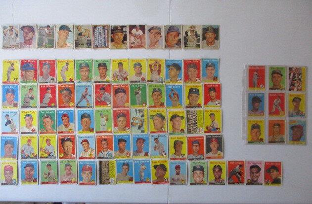 1957 - 1958 Topps Baseball Cards - 84 Cards: 12 - 1957 and 72 - 1958 - See Photos for Condition