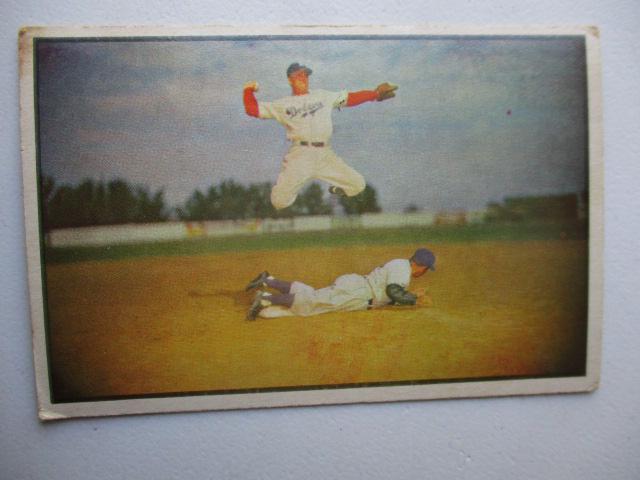 1953 Bowman Color Pee Wee Reese #33 Baseball (1 of 8)